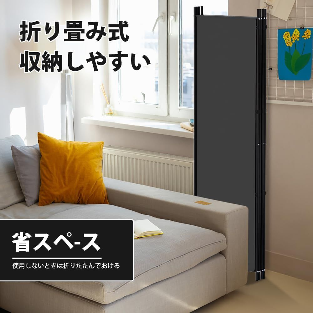 新着商品 Kokorona パーテーション 間仕切り 4連 カバーストリップ付き 高さ180cm 幅224cm 衝立パーテーション スクリーン 折りたたみ 布タイプ 屏風 目隠し 区切り 衝立 軽量 オフィス 事務所 グレー