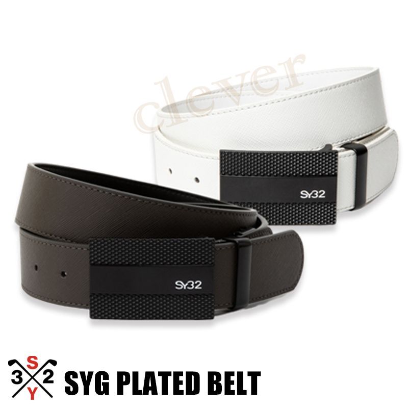 SY32 ゴルフGOLF ベルト ロゴベルト SY32 by SWEET YEARS SYG PLATED BELT ゴルフ用品 メンズ SYG-23S114 ロゴ ベルト ゴルフ レザー 合成皮革 正規代理店 xaz-syg-23s114