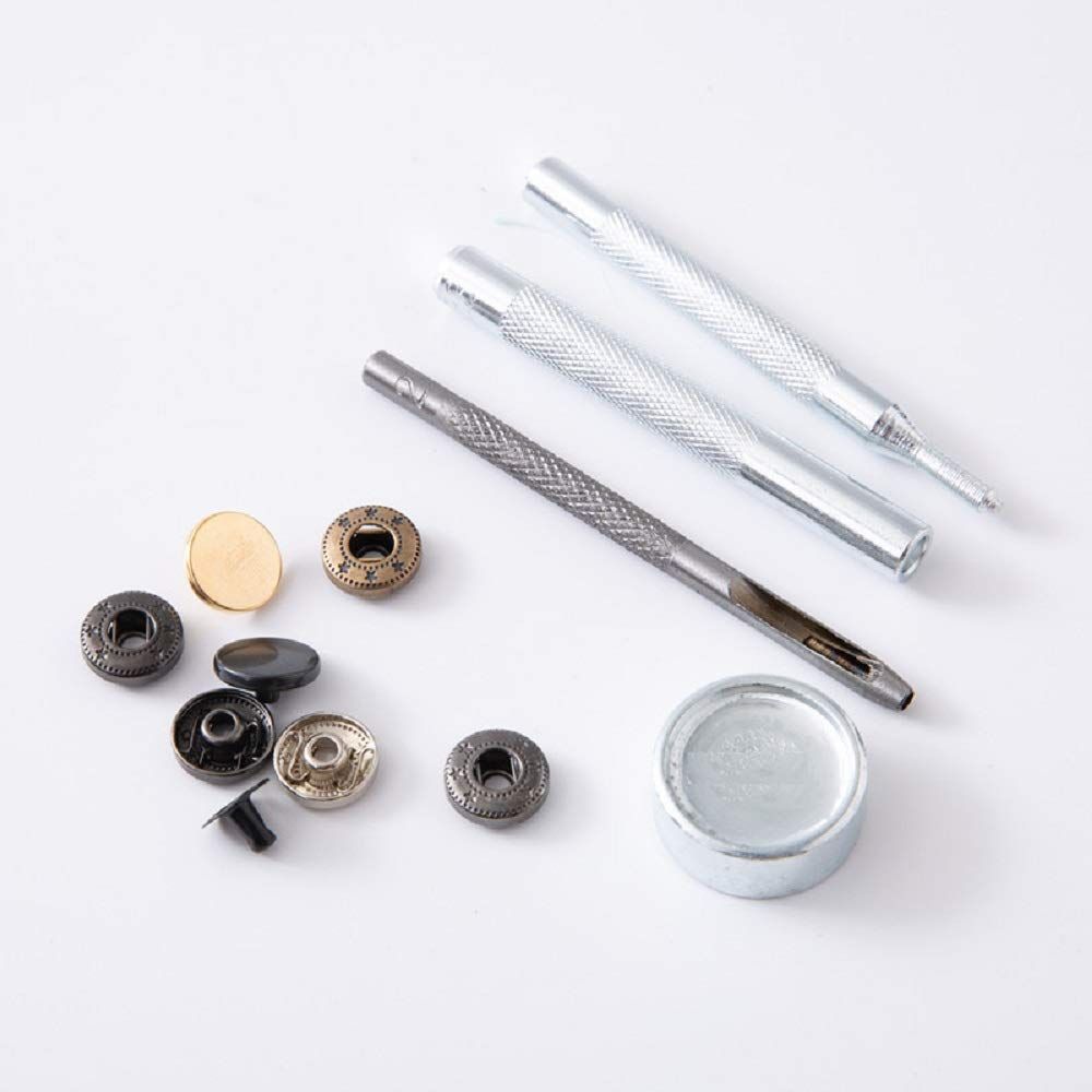 迅速発送】レザークラフト スナップボタン 120組 4色 12.5mm 留め金具