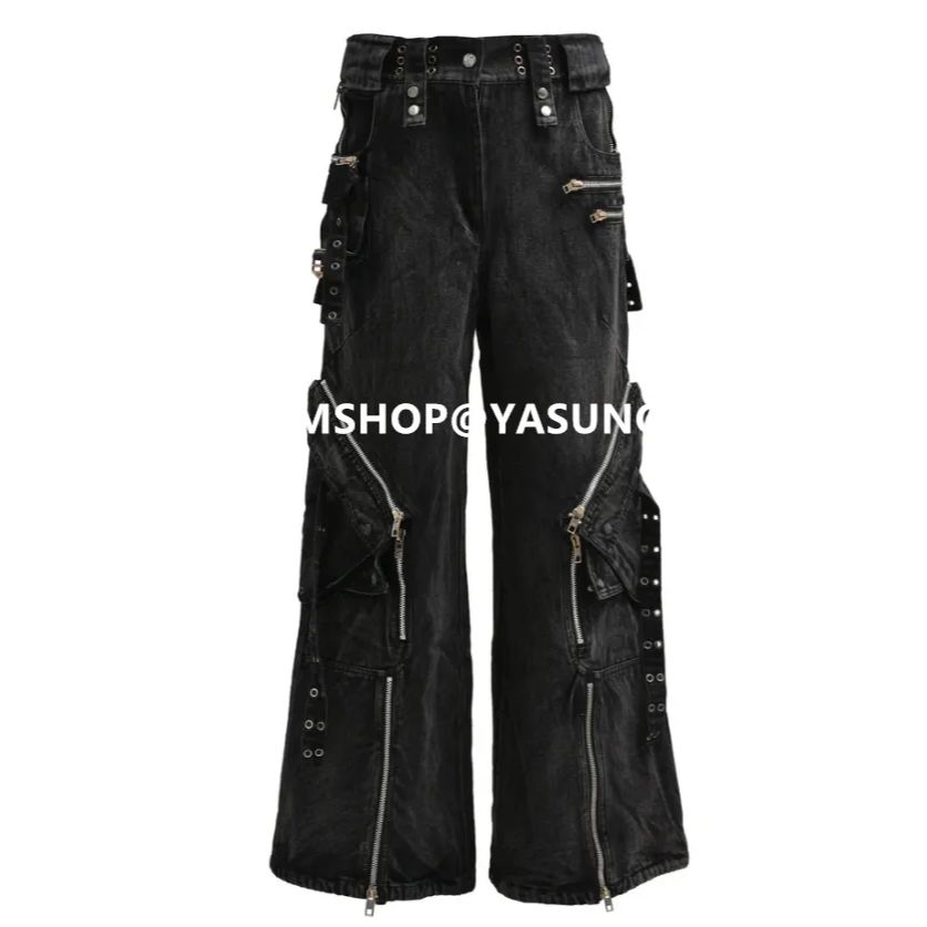 NO/FAITH STUDIOS CARGO DENIM PANTS BLACK
