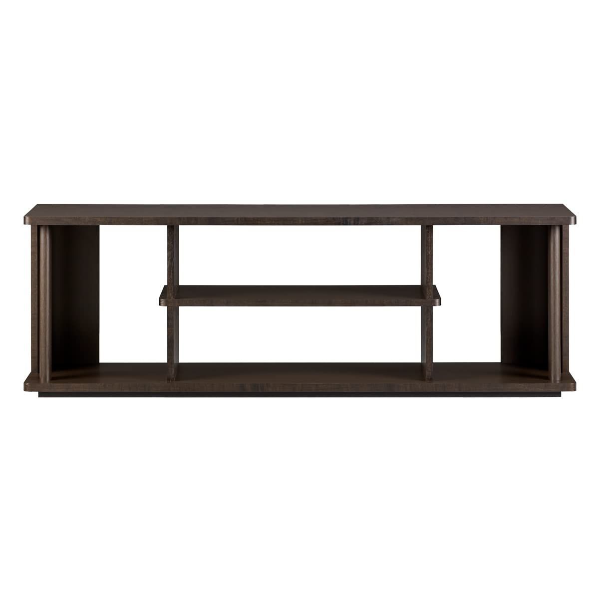 在庫処分 縦型収納 支柱木製 ブラック 幅115cm AMA-4012AV-BK 50型 atra テレビ台 朝日木材加工