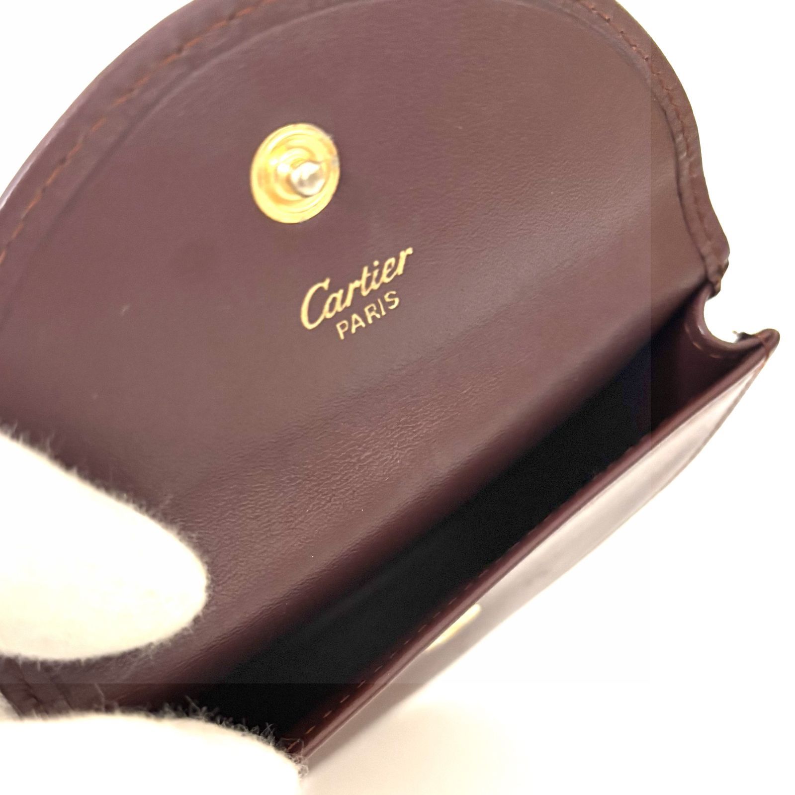 Cartier(カルティエ) コインケース マストライン ボルドー×ゴールド 美 