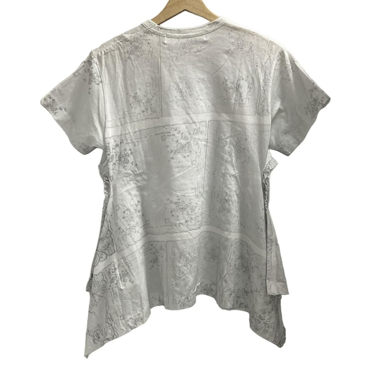 tao タオ 半袖カットソー サイズM レディース - ライトグレー×グレー クルーネック フリル 花柄