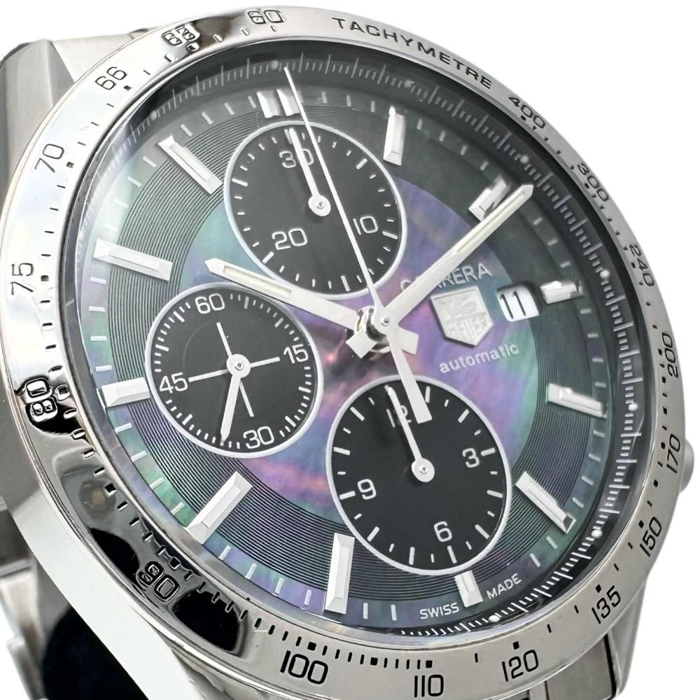 タグホイヤーカレラ クロノ CV201P 自動巻きブラックシェル文字盤