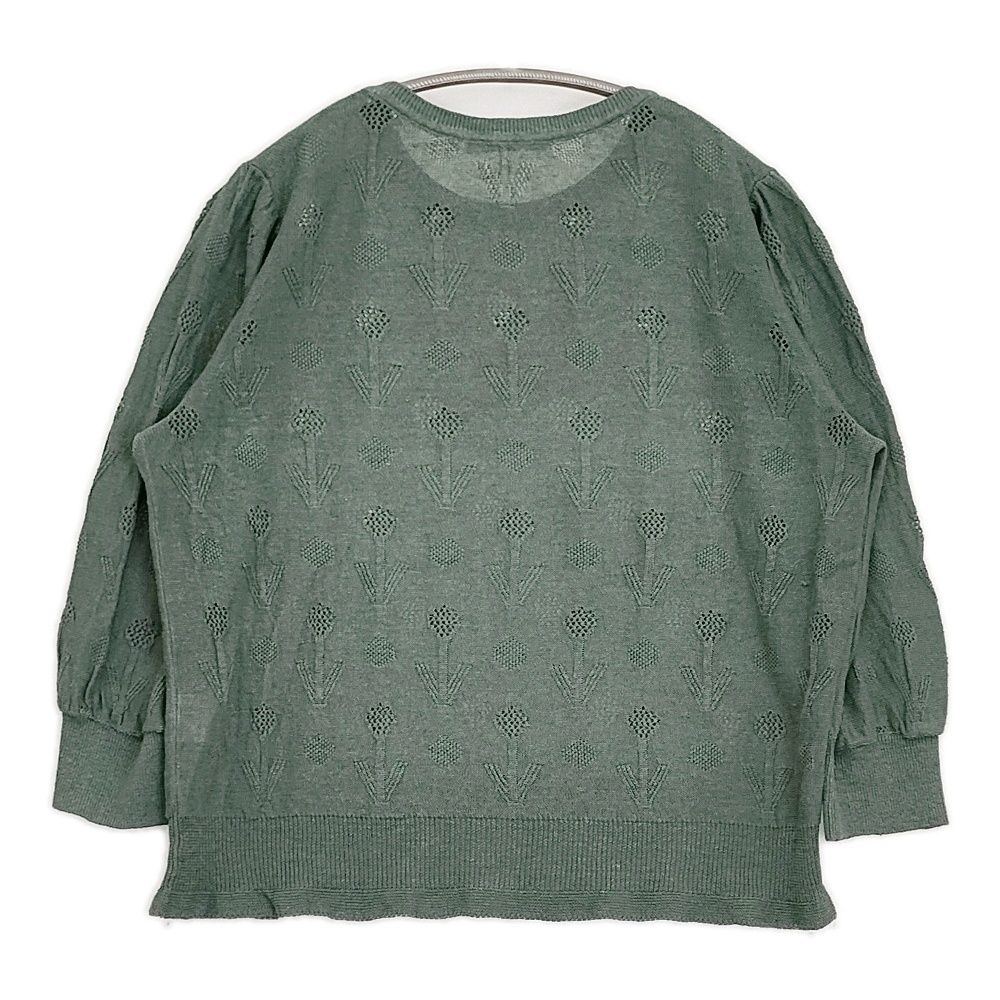 mina perhonen flower tale リネン 定価50600円 abs 8737 サイズ38 ニット 23 SS グリーン レディース ミナペルホネン 5-0902 M