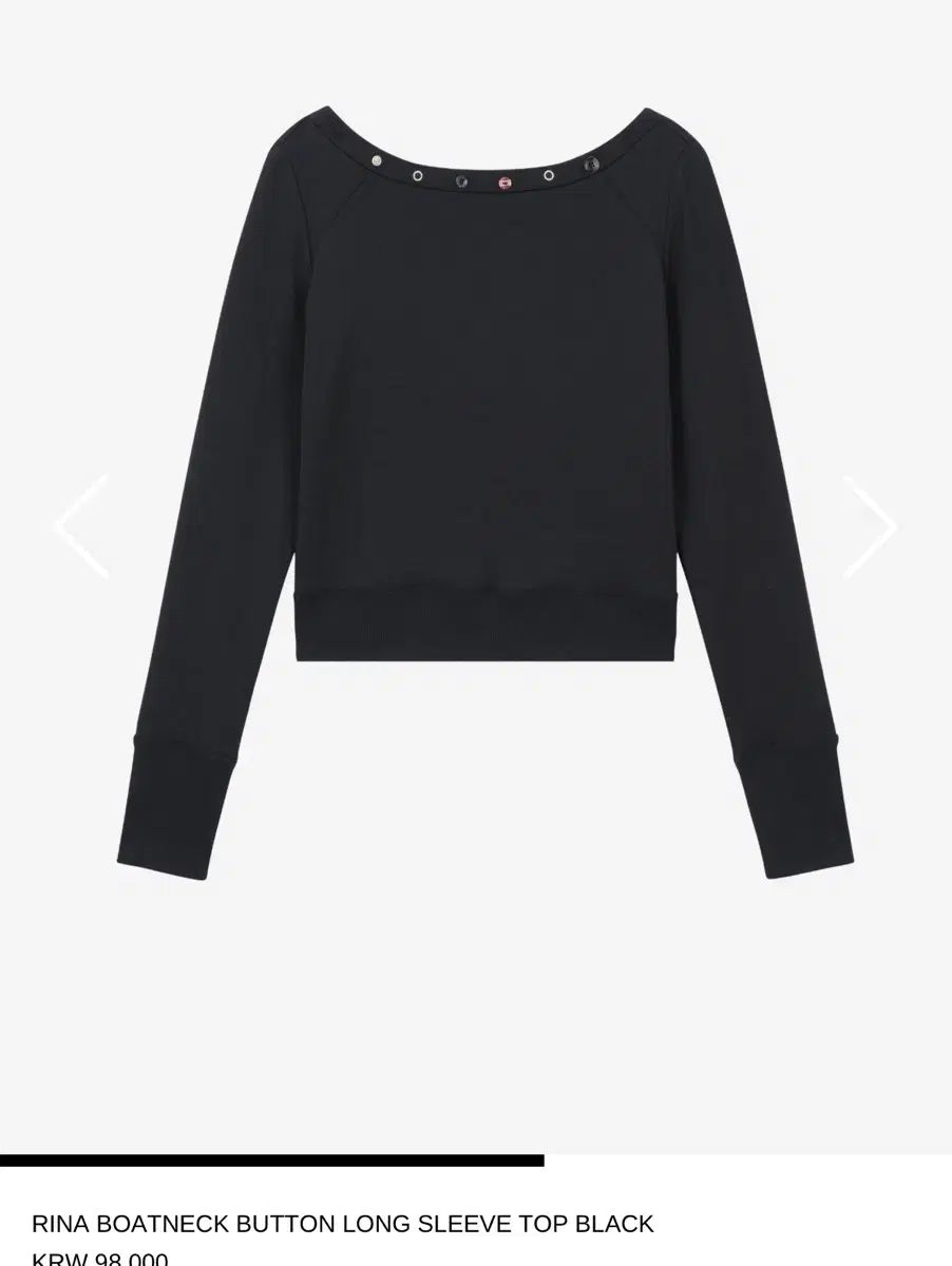 ベーコン アーカイブ リナ ボートネック ボタン トップス 黒