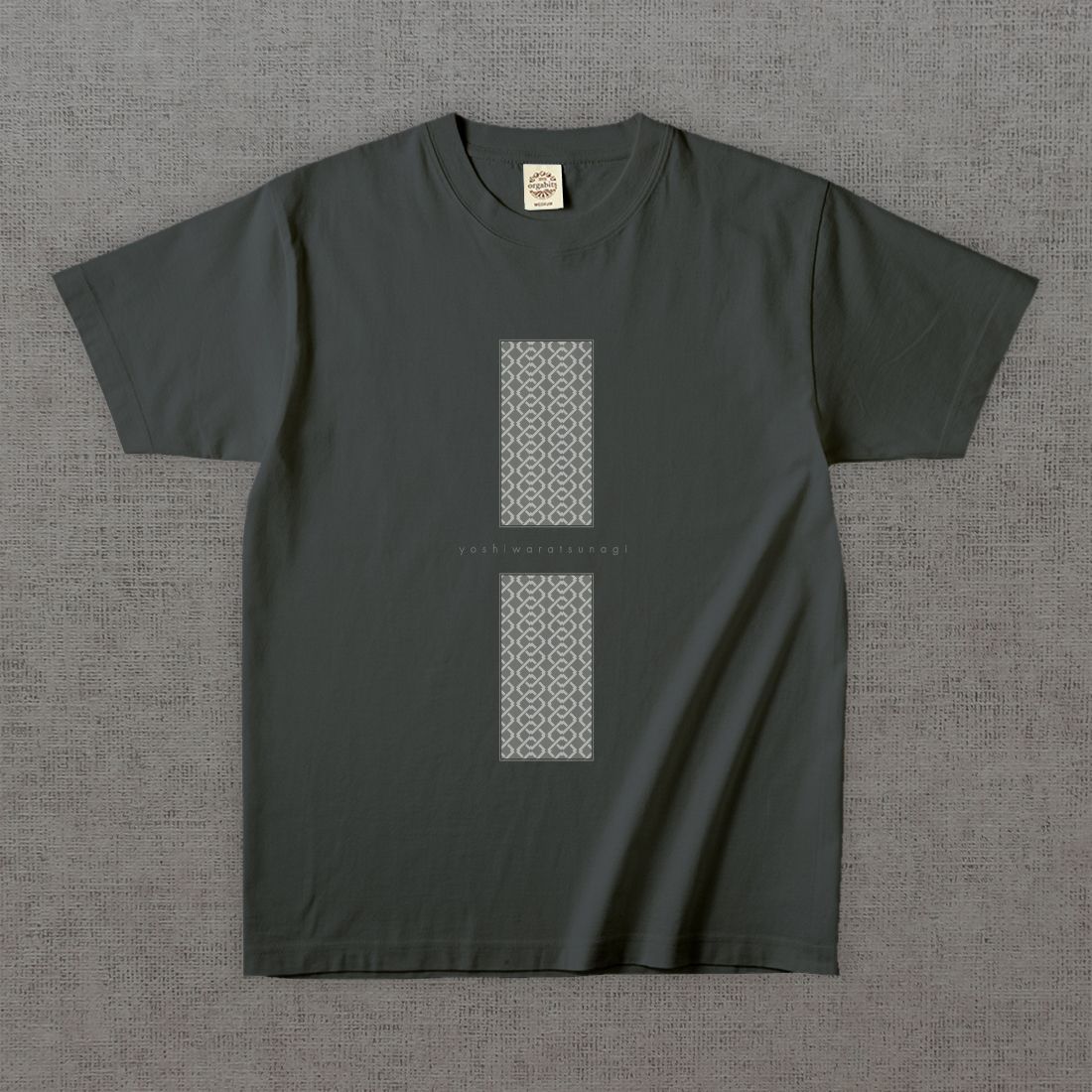 和柄Tシャツ　吉原繋ぎ -墨・角-