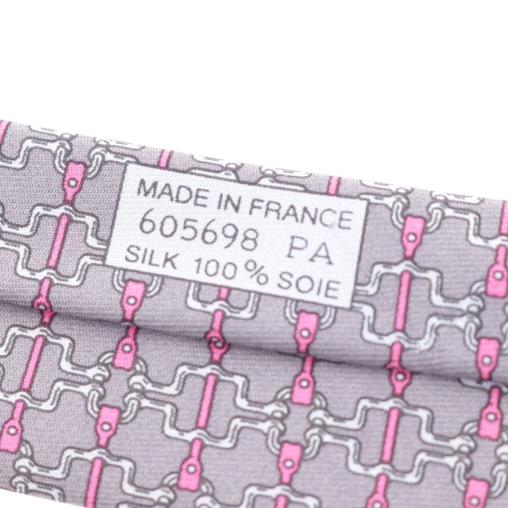 未使用箱付　ショッパー付　エルメス　ネクタイ　ピンク　ヨット柄　シルク HERMES エルメス ネクタイ TIE メンズ フランス製 シルク H柄