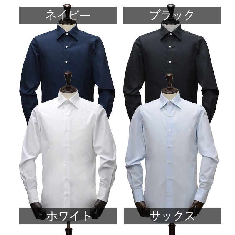 全サイズあり【新品未使用】フィナモレ 通年 ブロード ドレスシャツ