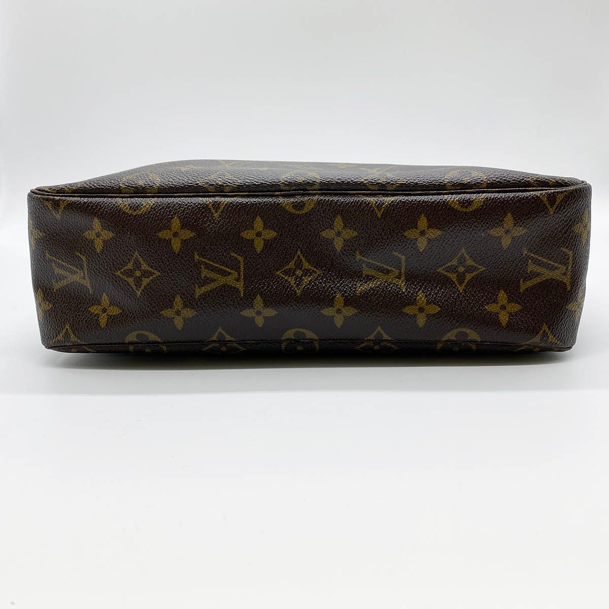 ファスナー内側中美品 LOUIS VUITTON ルイ・ヴィトン トゥルーストワレット28 モノグラム クラッチバッグ ポーチ ブラウン PVC リペア済み M47522 USED