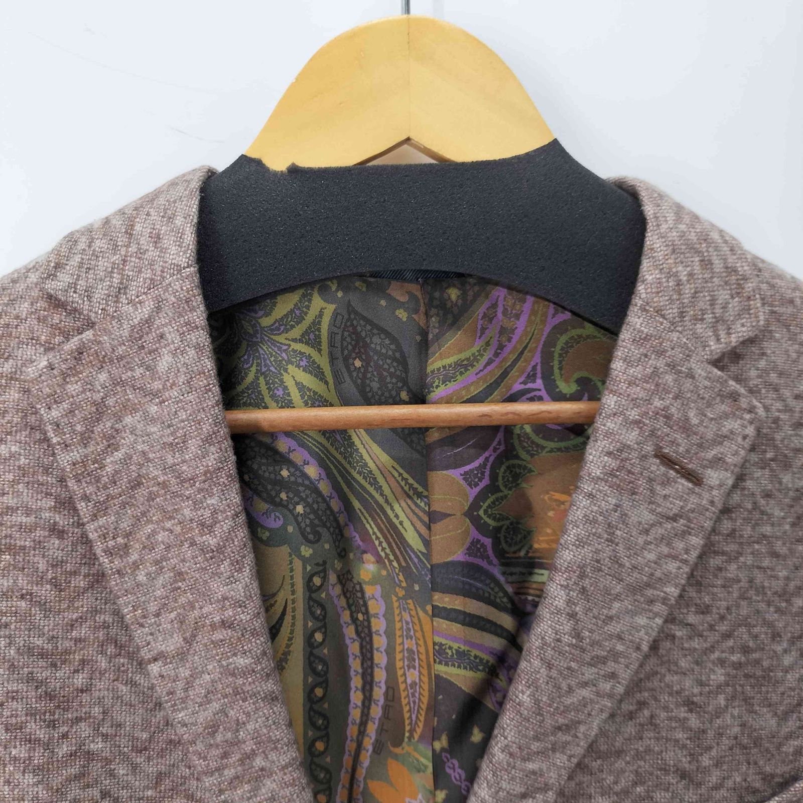 エトロ ETRO イタリア製 表地シルク100 裏地シルクペイズリー柄 2B