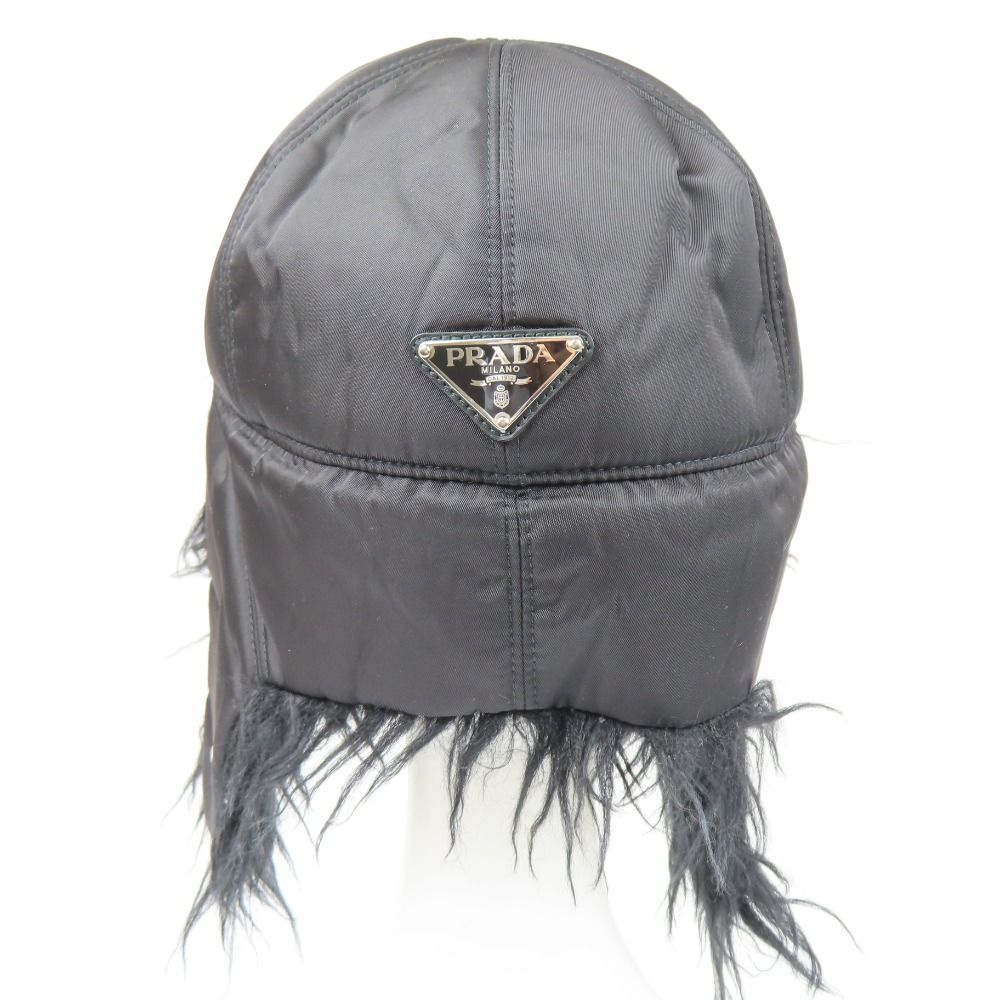 PRADA キャップ 100568 PRADA プラダ ファーフラップ L フライトキャップ 防寒