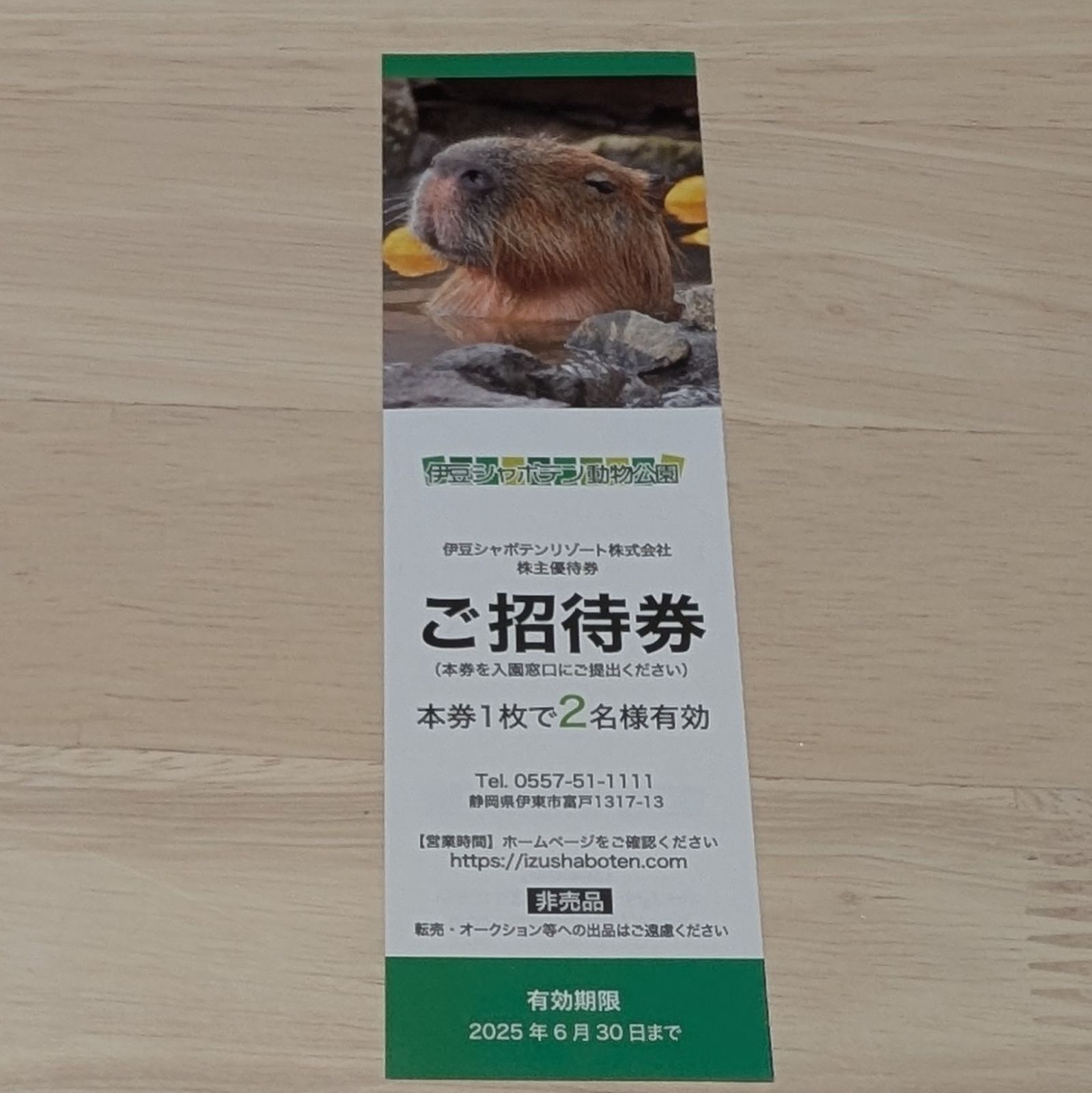 ☆伊豆シャボテンリゾート株主優待券 全日 ご招待券☆未使用 動物公園 
