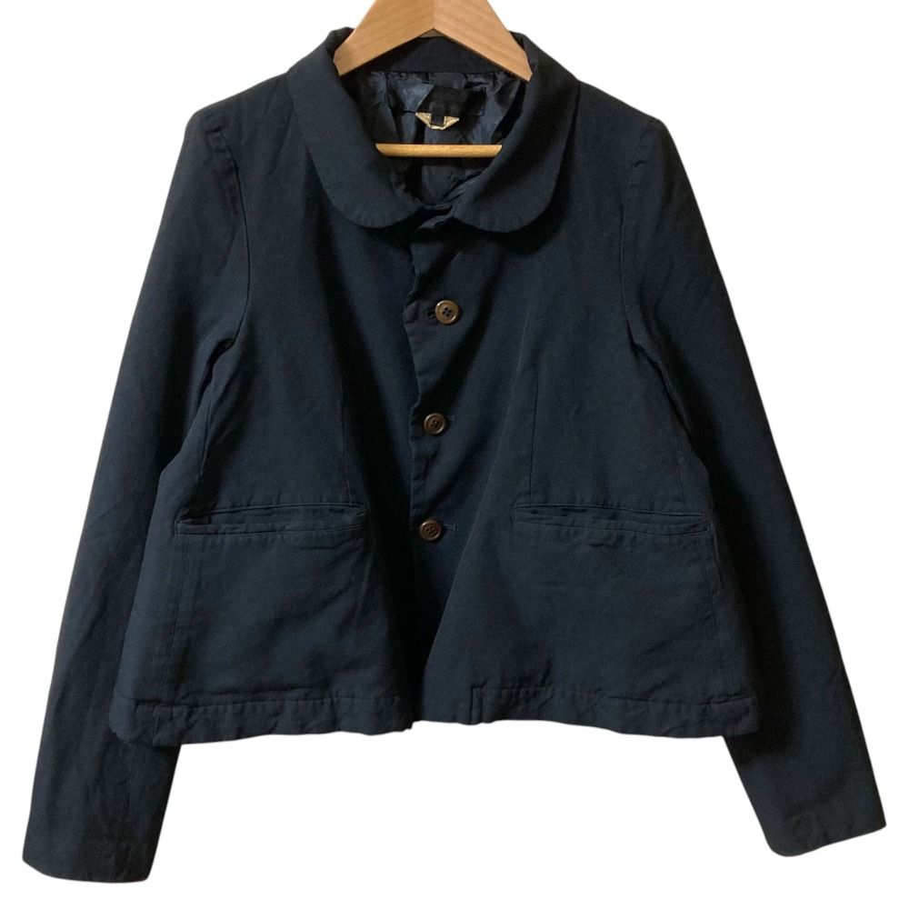 良品 AD2012 COMME des GARCONS コムデギャルソン コムコム ラウンドカラージャケット サイズXS ブラック レディース 古着 中古 USED