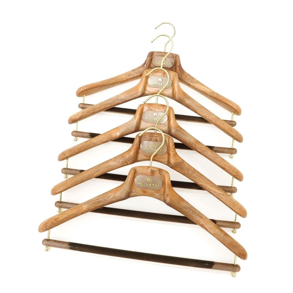 マイネッティ Mainetti スーツハンガーセット 5本セット ライトブラウン メンズ