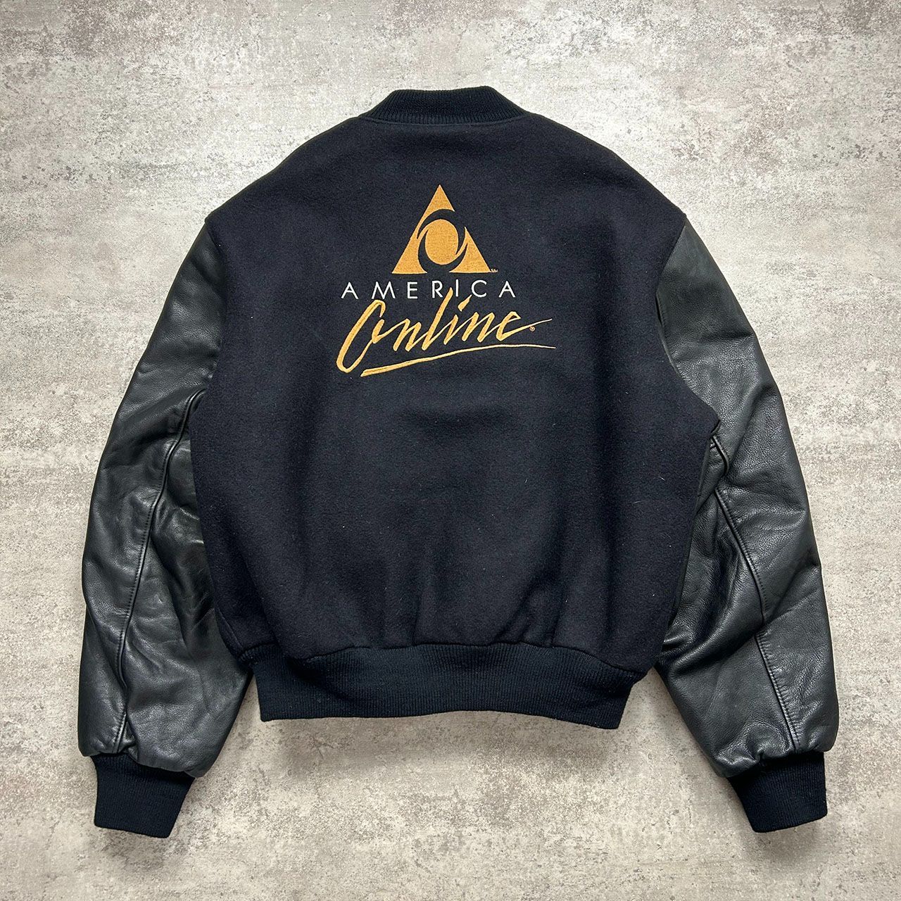 90s アメリカオンライン エーオーエル AOL 企業 ゴールデンベアー バーシティ ジャケット サイズ XL アメリカ製