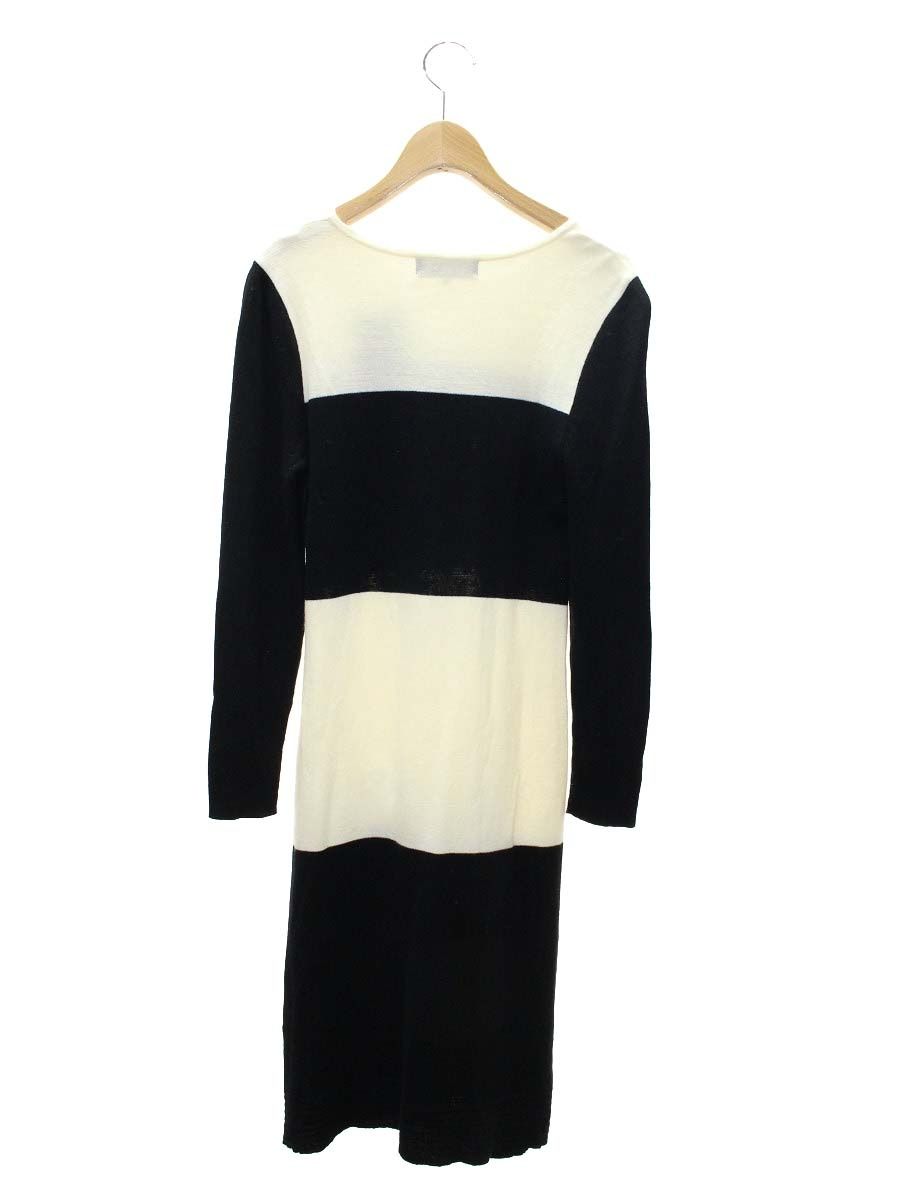 エムズグレイシー 018704 ワンピース 40 ホワイト/ブラック ニット