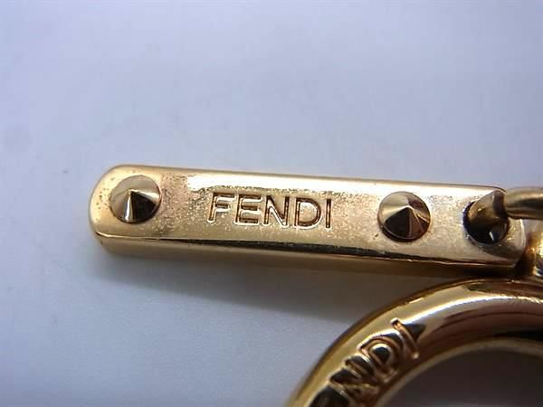FENDI - ■美品■ FENDI フェンディ ポンポンチャーム ファー キーホルダー キーリング チャーム オレンジ系×ベージュ系 FA1255 □美品□ FENDI フェンディ ポンポンチャーム ファー