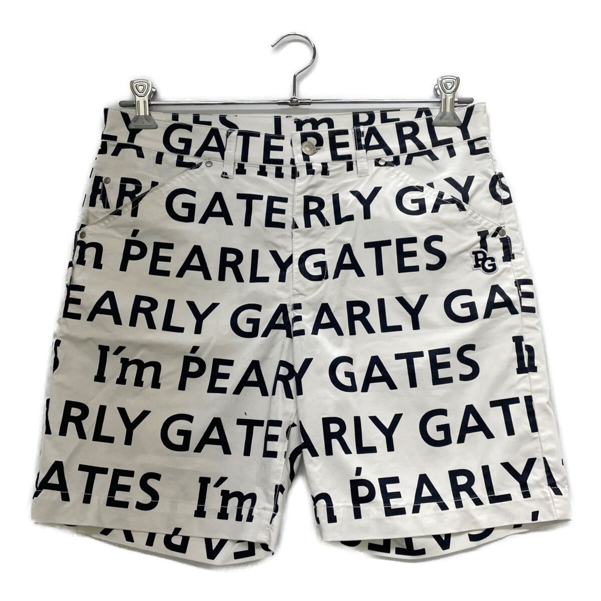 中古 メンズ パーリーゲイツ PEARLY GATES ハーフパンツ 4(M) 白 ホワイト ロゴ総柄 - メルカリ