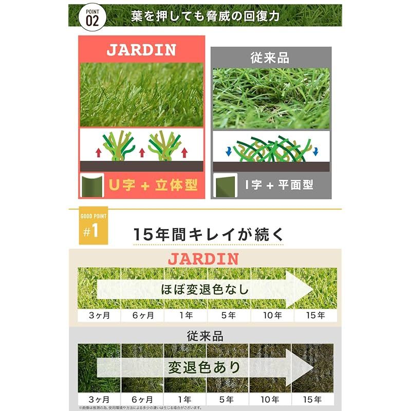 JARDIN ジャルダン 防草シート不要 人工芝 防草シート一体型 1mx10m 防草 芝生 人工芝生 人口芝 防草シート リアル ガーデニング ガーデン ベランダ バルコニー 屋上 テラス ロール ピン ガーデン 芝 人工芝マット 人工芝ロール おさえ STEELWINDOWSANDDOORS_COM