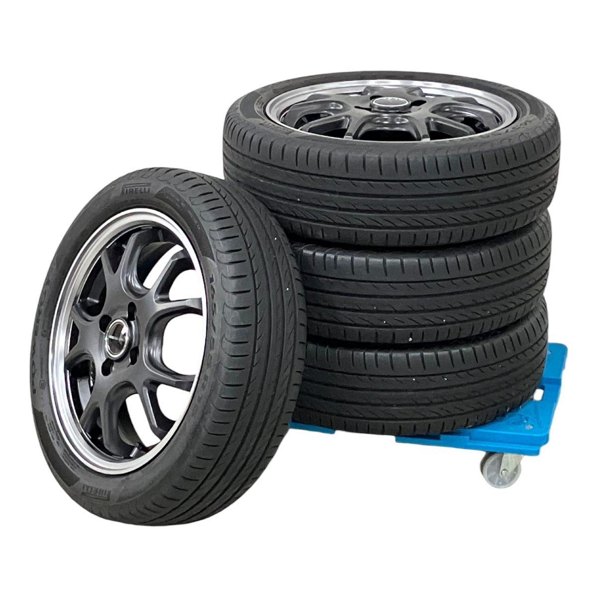 MID WHEELS EXE5 Vselection ホイール PIRELLI POWERGY 165 55 R15 製 タイヤ 4本セット カー用品 良好 M10000615
