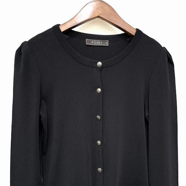 新品☆FOXEY カーディガン　アッパースタンダード38 黒フォクシー　ブラック FOXEY ブラック カーディガン 38