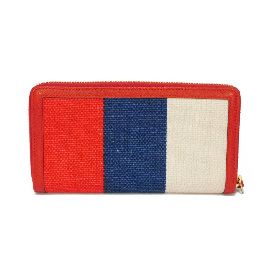 GUCCI グッチ ロゴ プリント ジップアラウンドウォレット レッド 