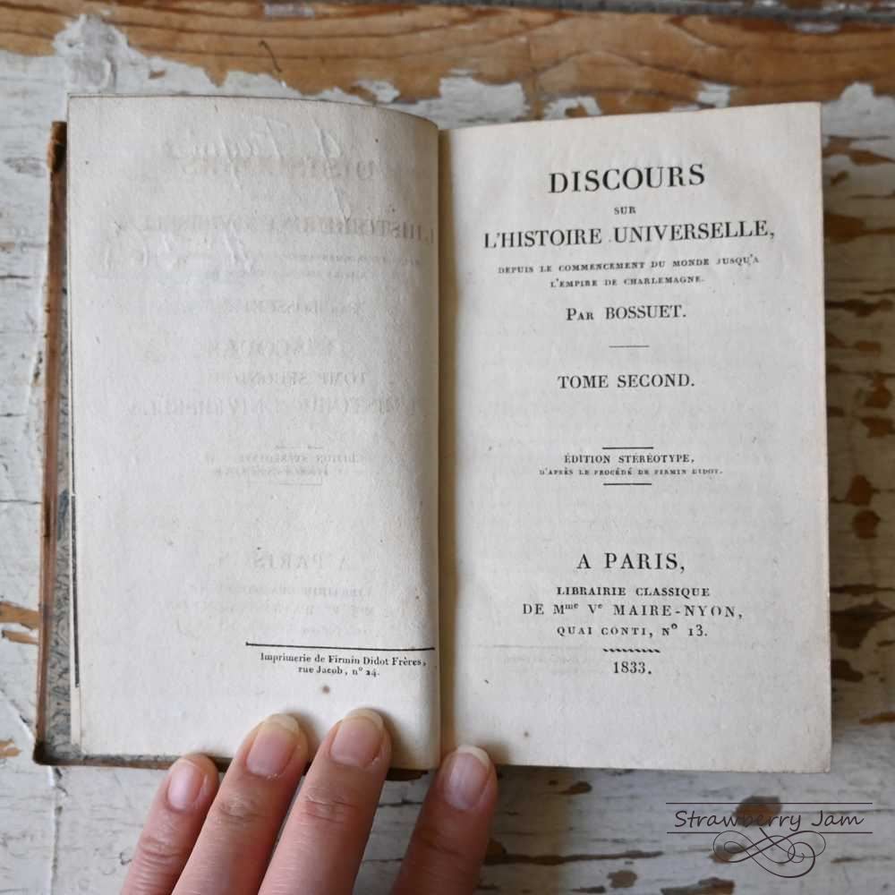 L3602-22 フランスアンティーク 1833年 洋書 古書 レザーブック