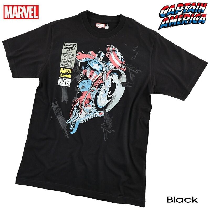 MARVEL マーベル キャプテンアメリカ バイク バイカー アメコミＴシャツ メンズ レディース ユニセックス アベンジャーズ スパイダーマン  アイアンマン ハルク ソー ドクターストレンジ キャラクター グッズ ストリート ロゴ 誕生日プレゼント - メルカリ