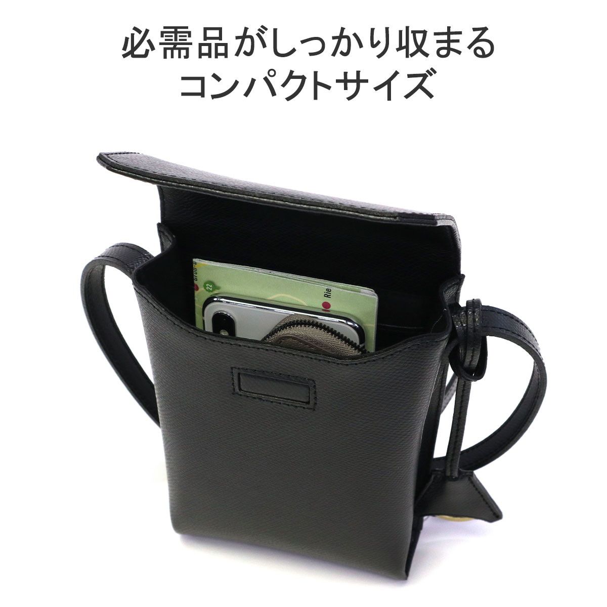 Aniary Japanese Leather Crossbody Bag Small Black BNIB Authentic 