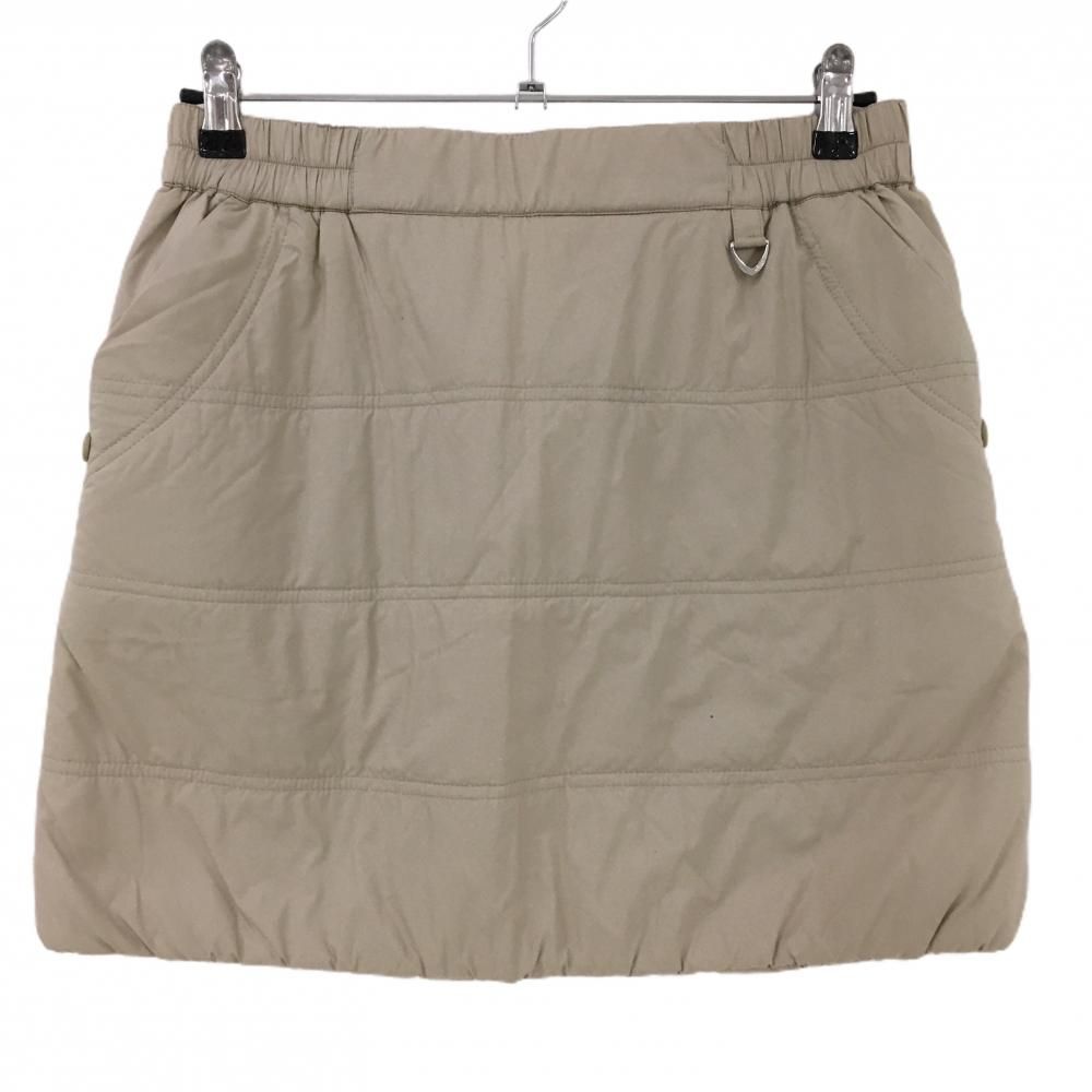 アダバット リバーシブル中綿スカート ベージュ 裏サーモンピンク 