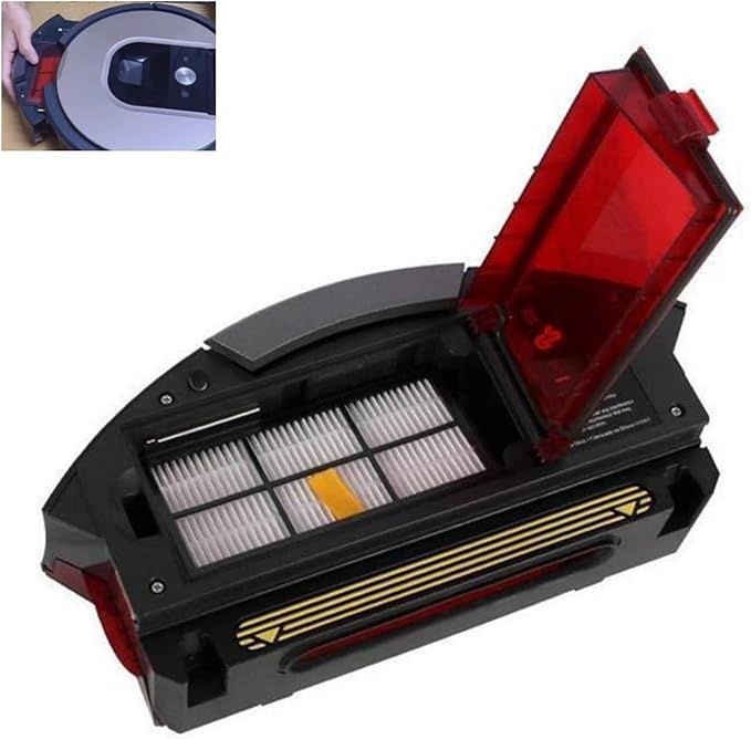 【在庫処分】ダストボックス、HEPAフィルター付き交換部品。互換品 ルンバ 850、860、864、870、880、885、890、960、980。800、900シリーズのロボット掃除機アクセサリーに最適。