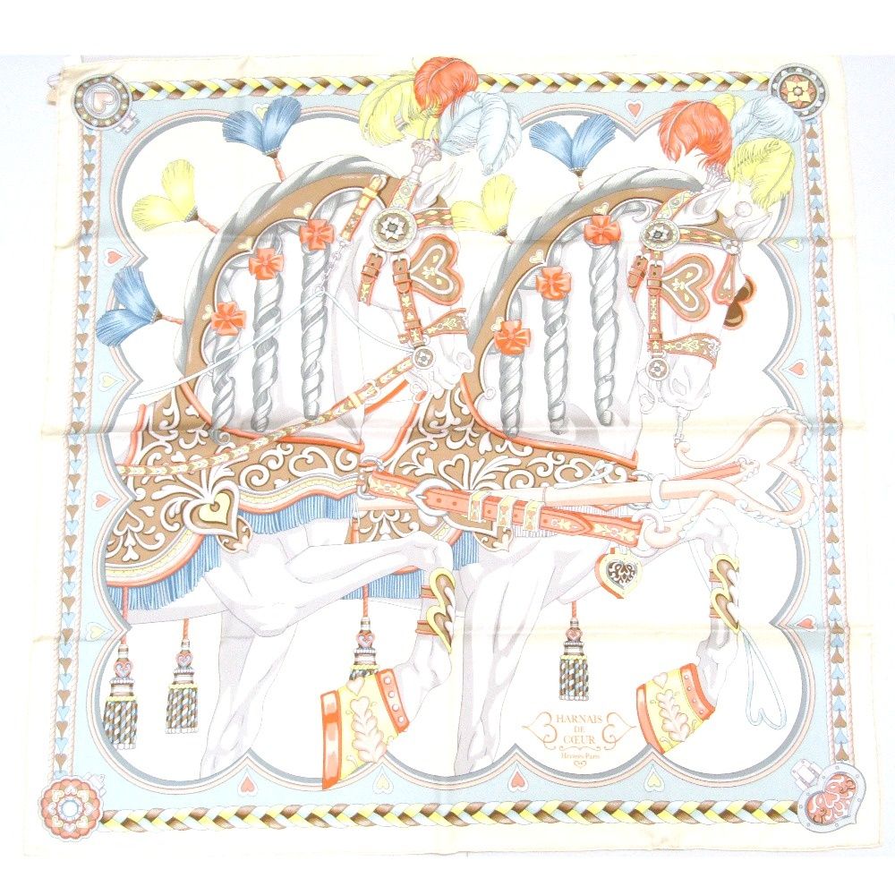 Tj965278 エルメス HERMES スカーフ シルク カレ90 アルネ ドゥ クール 004090S 02