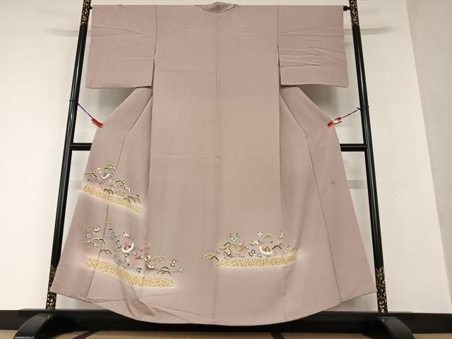 平和屋着物●本加賀友禅作家 鶴見保次 色留訪問着 宝尽くし松文 暈し染め さが美扱い 正絹 AAAV7416zg