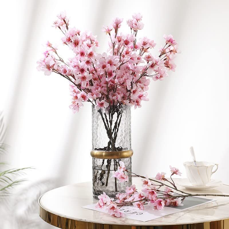 【人気商品】siawadeky 桜 造花 6本セット さくら 春の花 絹花 シルク花 桃の花 枯れない花 花束 人工観葉植物 フラワーアレンジメント 写真撮影 開店祝い 誕生日 お見舞い お礼 部屋飾り 40cm/本