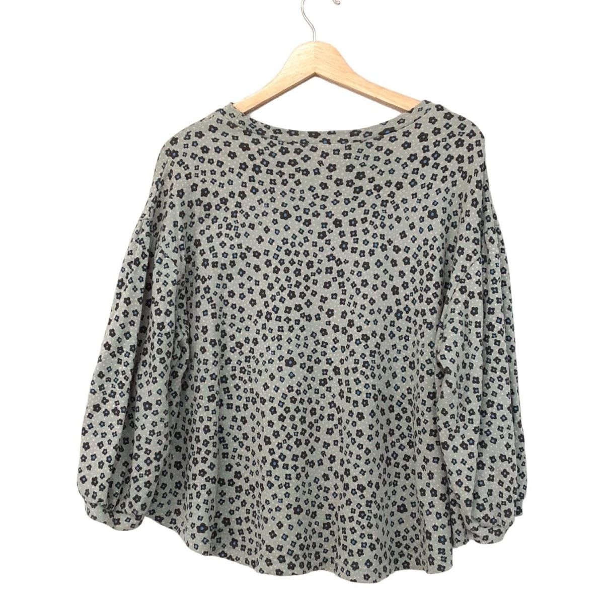 1万円以上送料無料。 marble SUD マーブルシュッド 七分袖カットソー レディース - グリーン×黒×マルチ クルーネック 花柄 充実の品揃え！