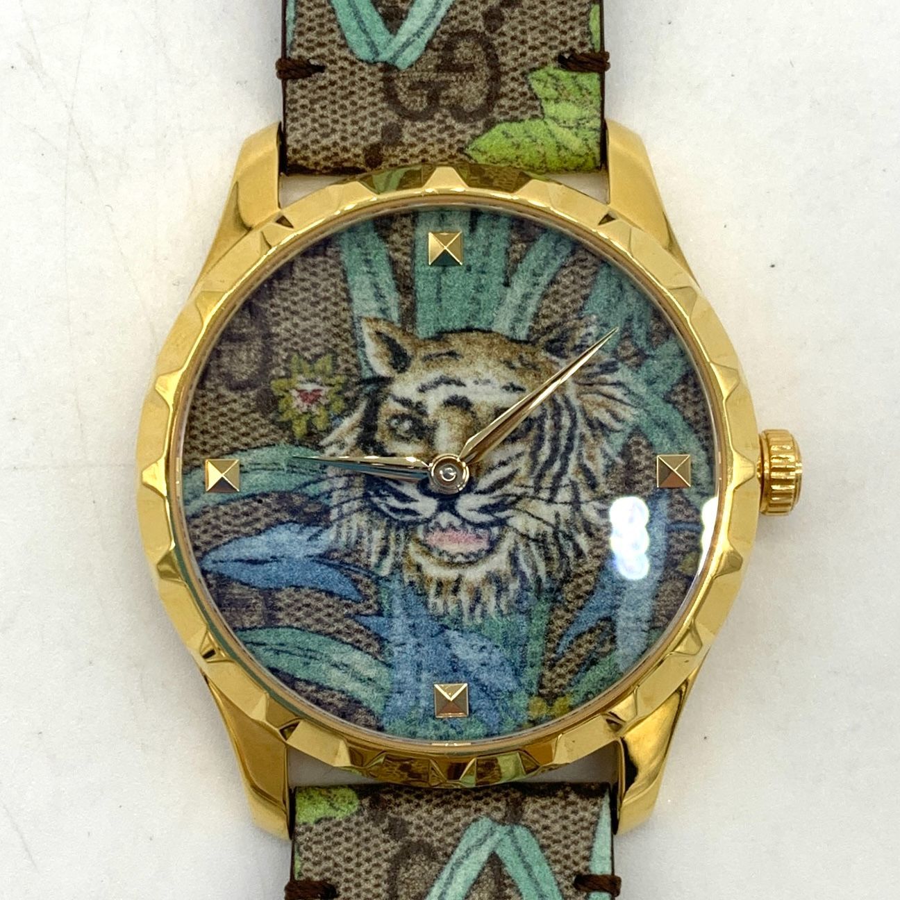 ▽【稼働品】GUCCI/グッチ Gタイムレス 126.4 クオーツ 総柄文字盤 