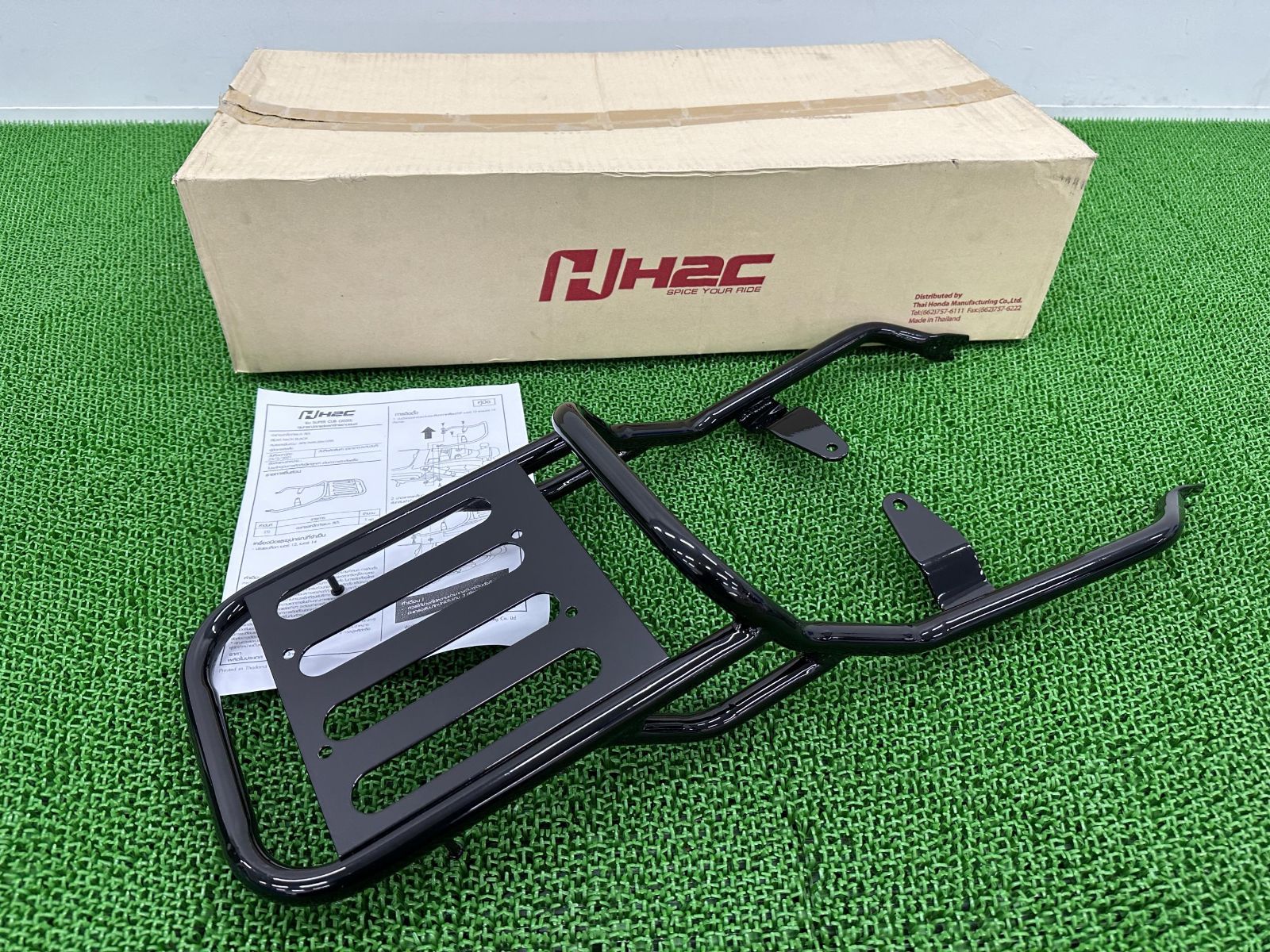 H2C製スーパーカブ110 リアキャリア 黒 在庫有 即納 社外 新品 バイク 部品 JA56 タイホンダ リアラック 荷台 未使用品 タイカブ