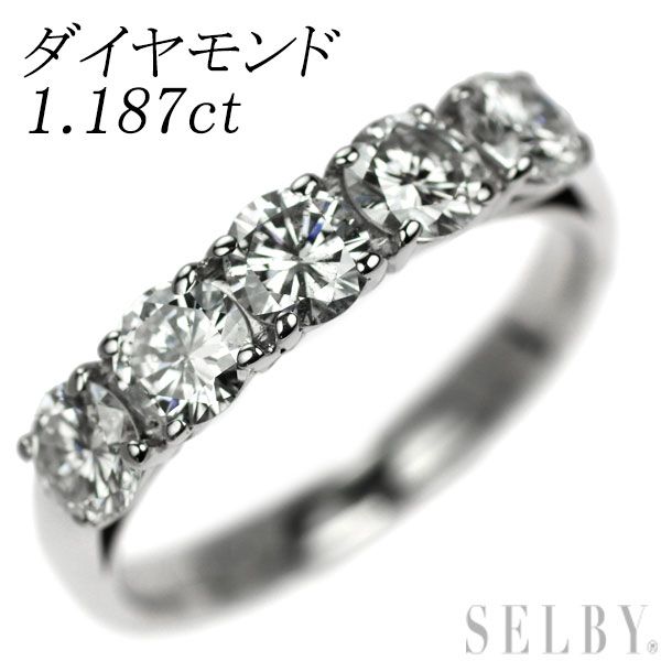 Pt900 ダイヤモンド リング 1.187ct 一文字 - メルカリ 