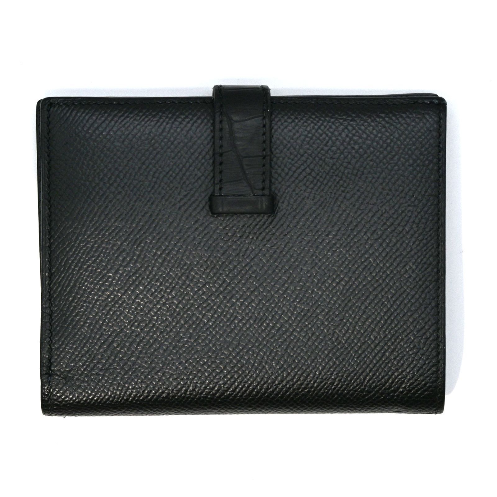 HERMES ブラック 二つ折り財布 エルメス HERMES ベアンコンパクト タッチ ブラック エプソン