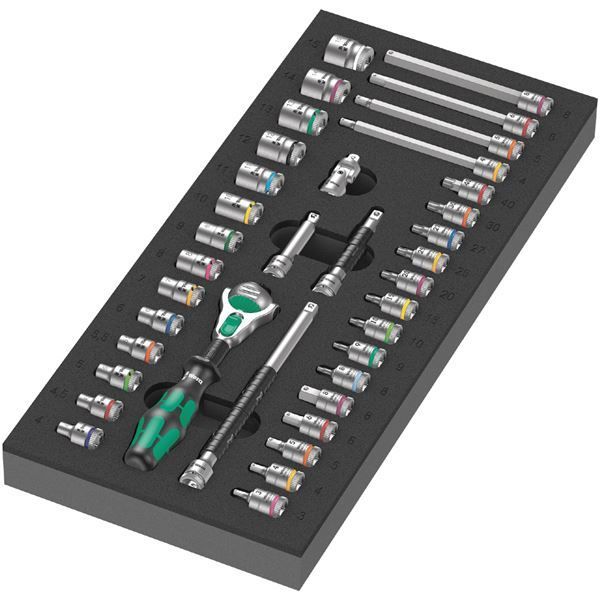 WERA ヴェラ 37点組 1|4DR ラチェットレンチ Zyklop Speed ソケットビット セット フォームインサート付 150110 工具 ツール DIY