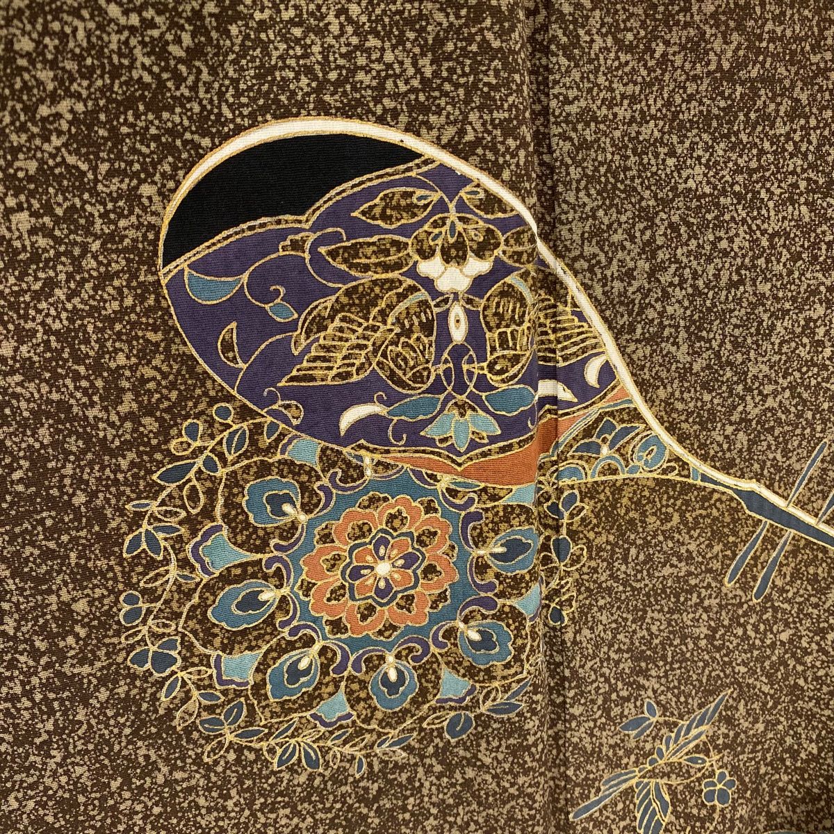 訪問着 正絹 金彩に刺繍 上品なデザイン 紋なし 袷 広衿 k-8797