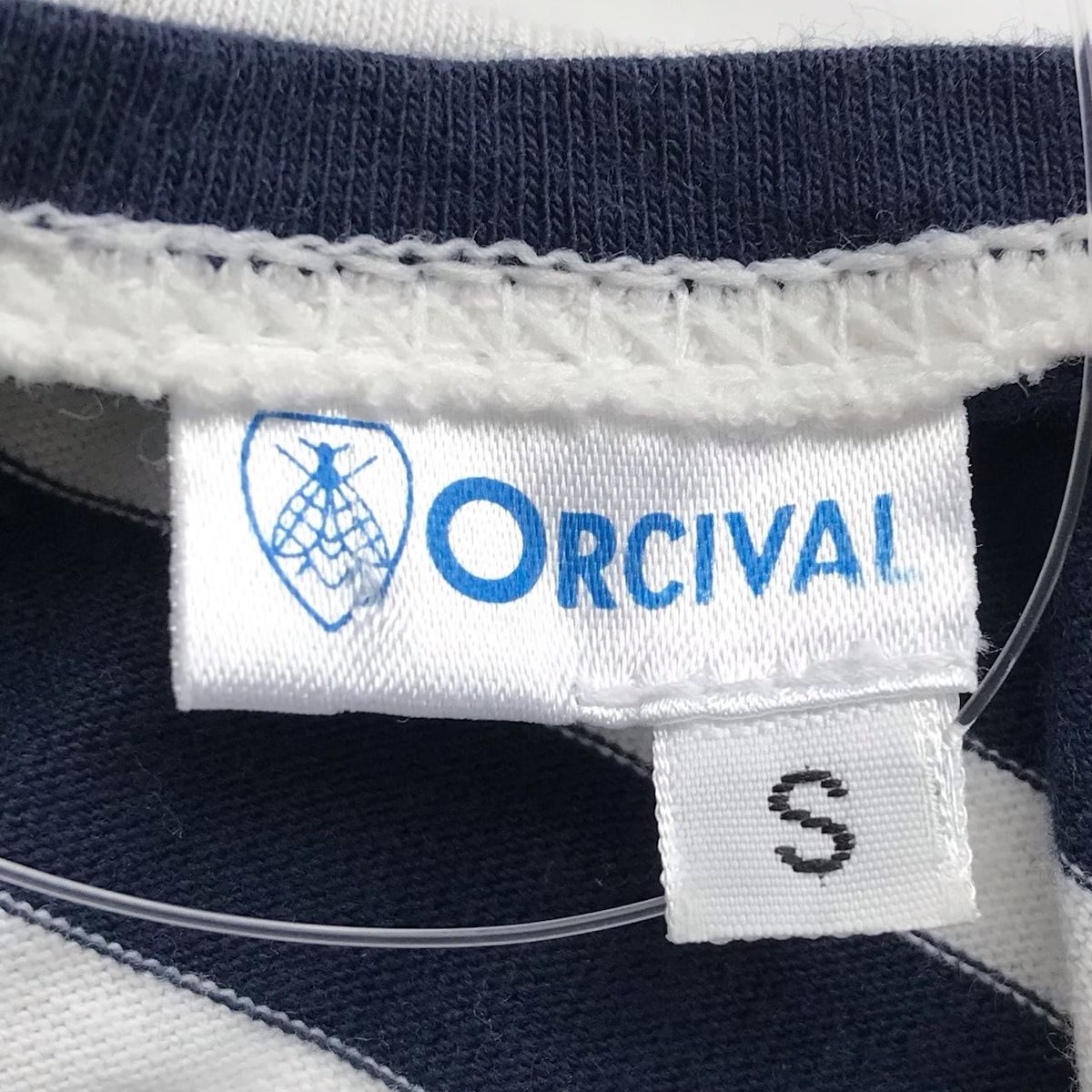 ORCIVAL(オーシバル) 七分袖Tシャツ サイズS メンズ - 白×ネイビー×レッド クルーネック/ボーダー