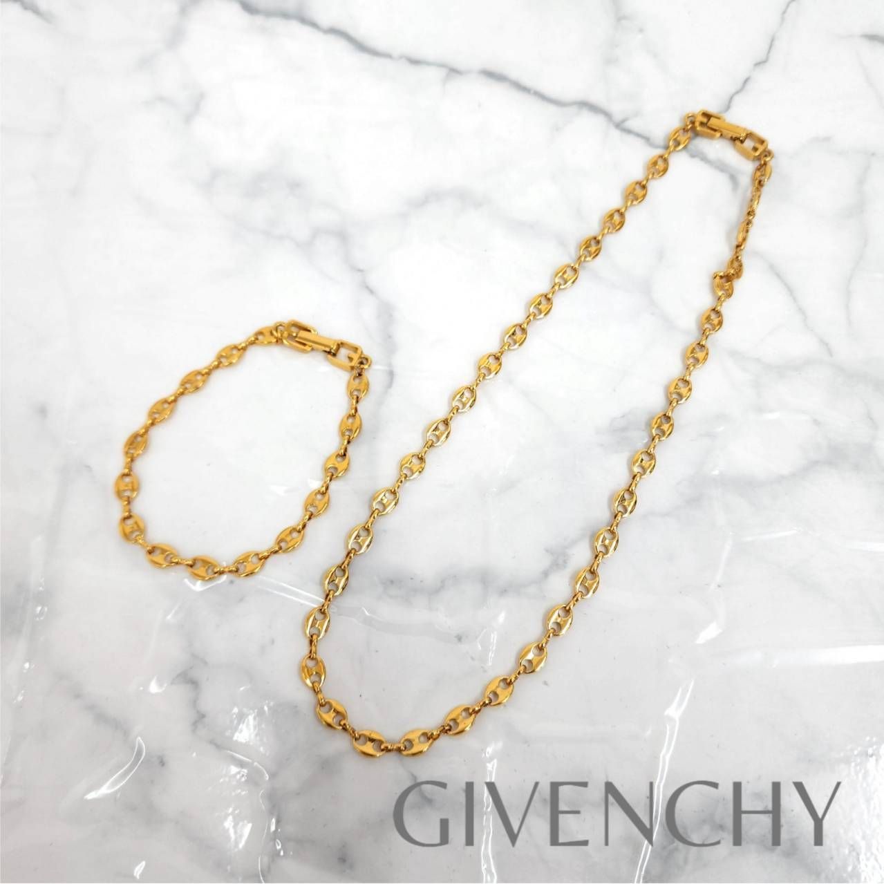 GIVENCHY ジバンシィ ネックレス ブレスレット セット ゴールドカラー 