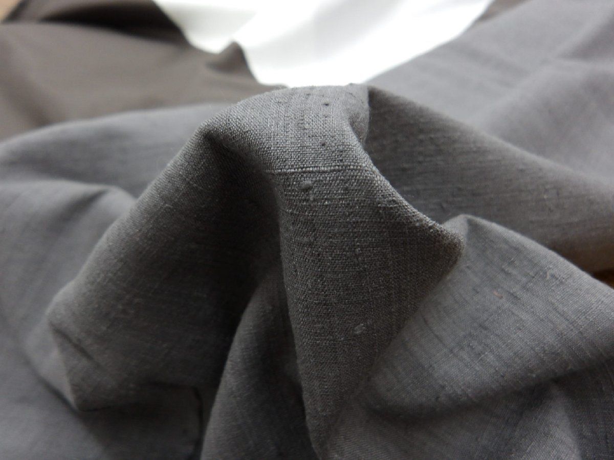 値下 本場　結印　無地結城紬 P40192 本場 結城紬 袷 無地 墨色 t - メルカリ