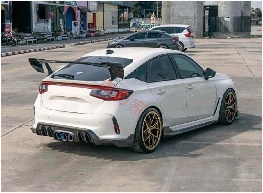 ドライカーボンファイバーリアトランクウィング ホンダシビックタイプR FL5 2025-2025 ADスタイルテールウィングリアスポイラーリップウィングダックテールエアロダイナミックスポイラー対応 色 ブラック