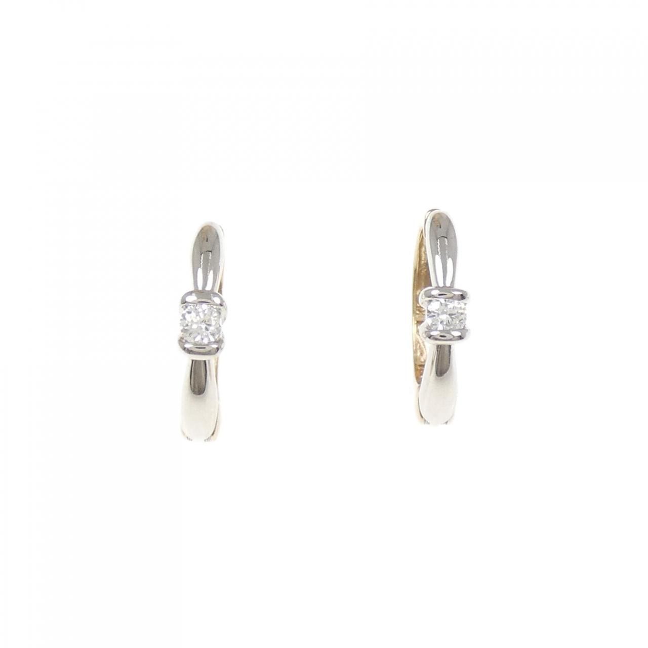 PT900|K18PG ダイヤモンド イヤリング 0.04CT
