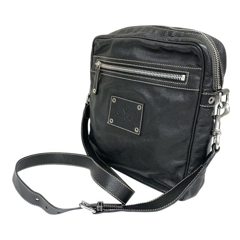 グッチ　ブラックバッグ GUCCI】グッチ クロスボディ 201451 ショルダーバッグ レザー メンズ