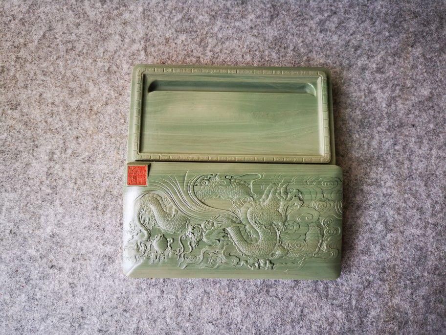 松花石硯 墨盒 文房四宝 筆墨紙筆硯 工芸品 美術品 置物 松花石硯 墨盒 文房四宝 筆墨紙筆硯 工芸品 美術品 置物 - メルカリ