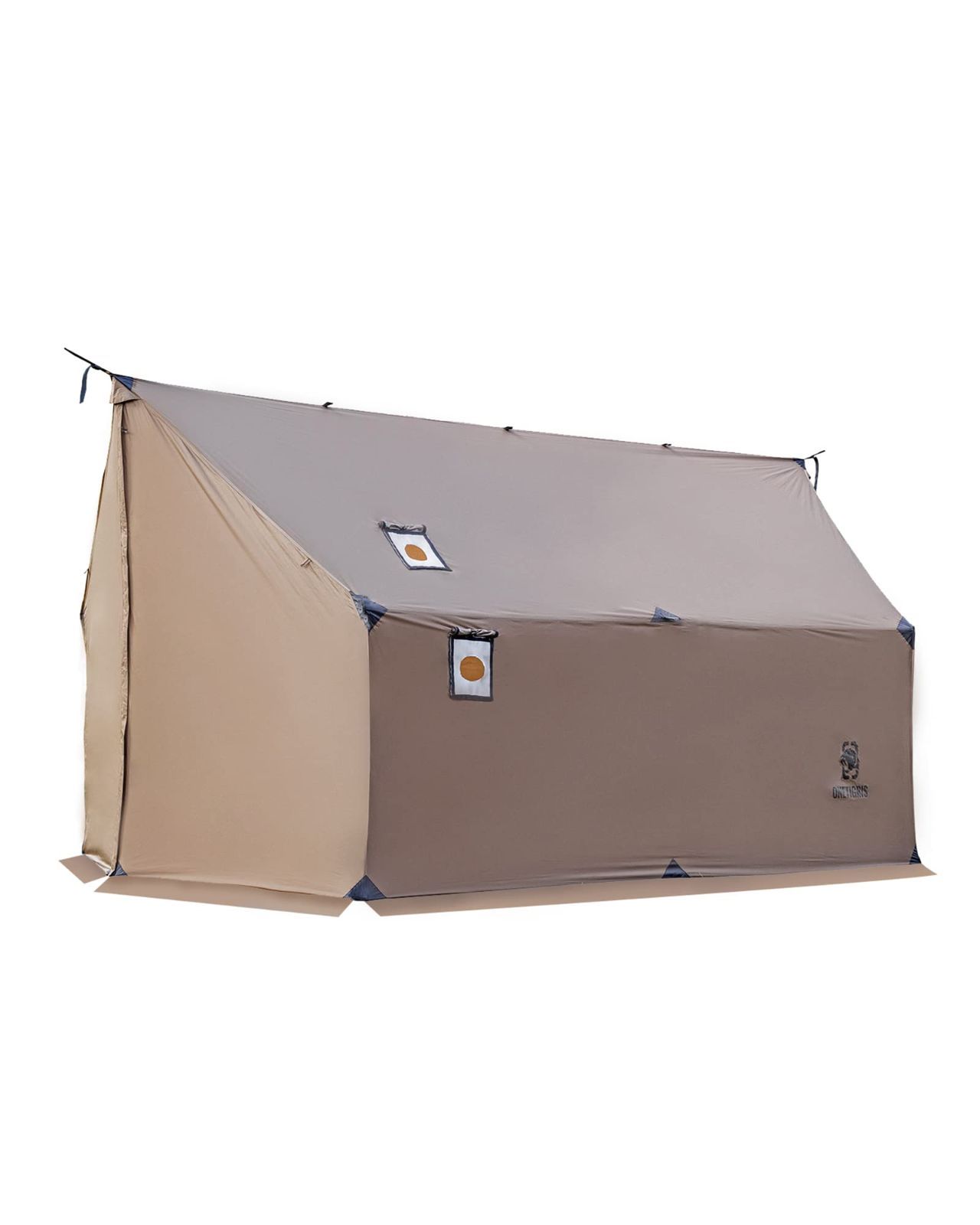 ブラウン OneTigris TEGIMEN ハンモックテント ハンモックオーニング＆ホットテント ストーブテント オールシーズン 70Dナイロン 軽量 引裂き防止 耐水圧3000mm ブラウン